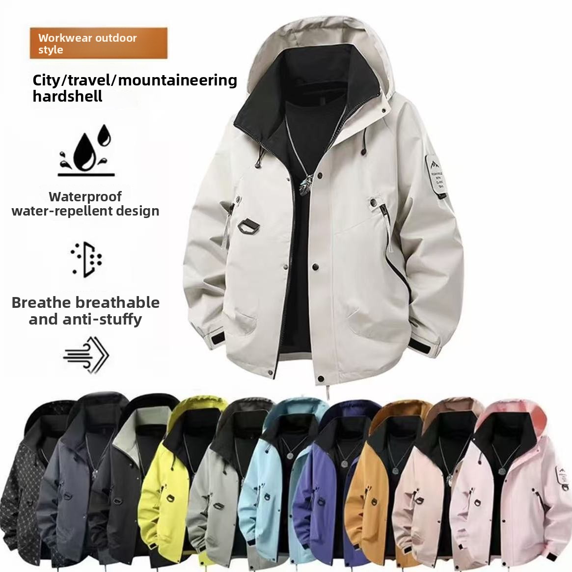Cycling Rain Jacket Commute - UPF50+ Unisex regenjas Wandelen Kamperen Trekking