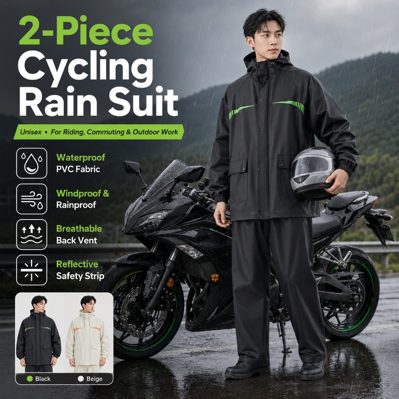 Unisex 2-delige waterdichte fi - Cycling Rain Jacket Commute recensie en prijs